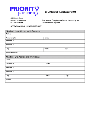 Change of Address Form