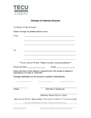 Change of Address Request