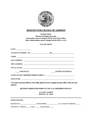 Request for Change of Address