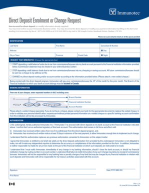 Direct Deposit Enrolment Form