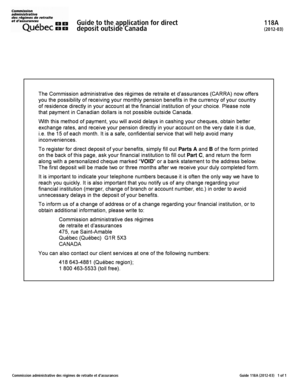 Application for Direct Deposit Outside Canada