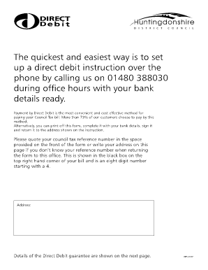 Council Tax Direct Debit Instruction Form
