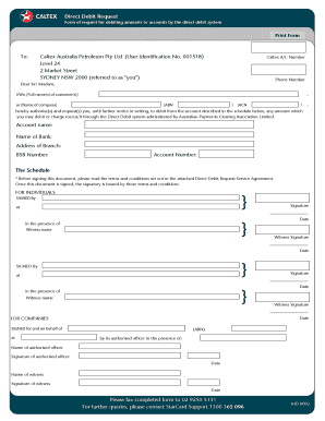 Direct Debit Request Form