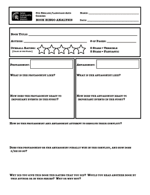 Book Bingo Analysis Form