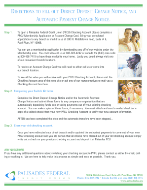 Direct Deposit and Automatic Payment Change Notice