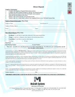McGrath Systems Direct Deposit Form