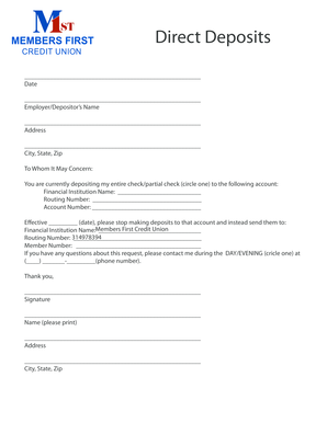 Direct Deposit Authorization Form
