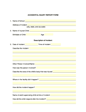 Accidental Injury Report Form
