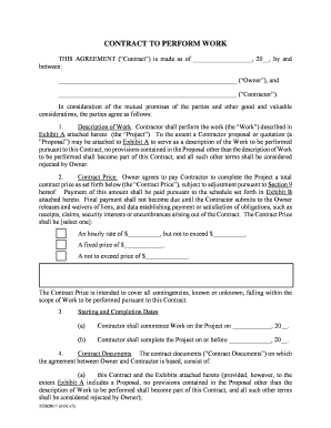 Contract to Perform Work