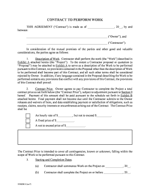 Contract to Perform Work