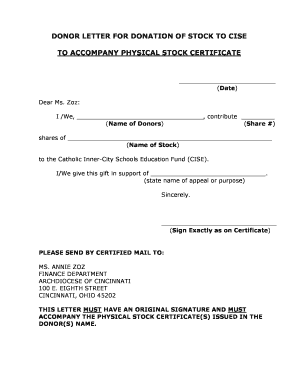 Stock Donation Letter Template - Archdiocese of Cincinnati - catholiccincinnati