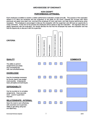 Non-Exempt Performance Appraisal
