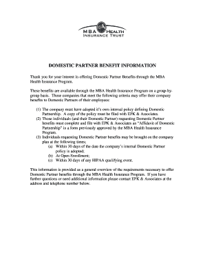 Domestic Partner Benefit Affidavit