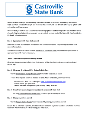 Castroville State Bank Switch Kit