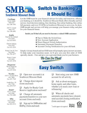 Southwest Missouri Bank New Account Application
