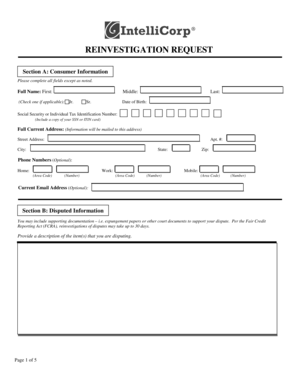 Reinvestigation Request Form