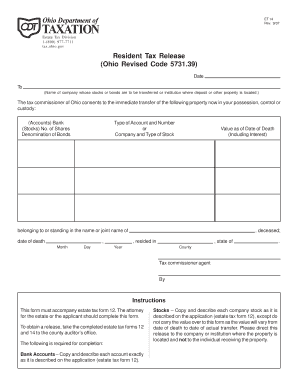 Ohio Resident Tax Release Form 14