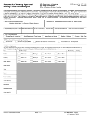Request for Tenancy Approval Form