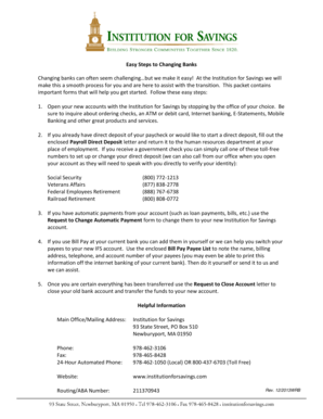 Bank Account Transfer Forms