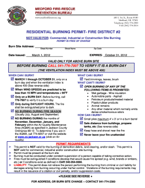 Residential Burning Permit