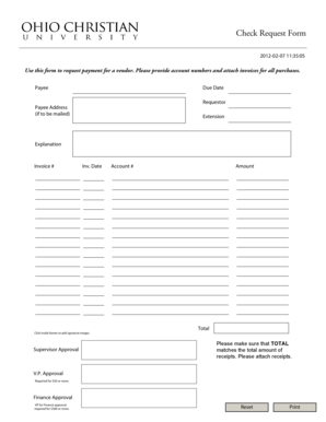 Vendor Payment Request Form