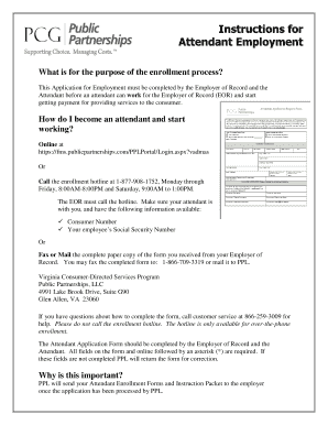 Attendant Application Form