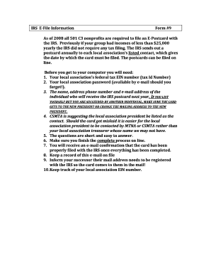 IRS Form 990 E-File Information