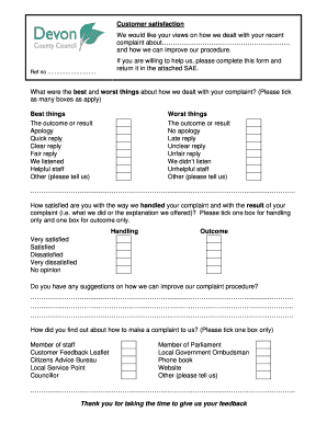 Customer Satisfaction Feedback Form