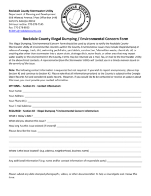 Rockdale County Illegal Dumping Form