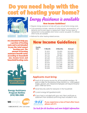 Wisconsin Energy Assistance Program Application