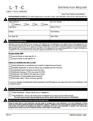 IRA Distribution Request Form