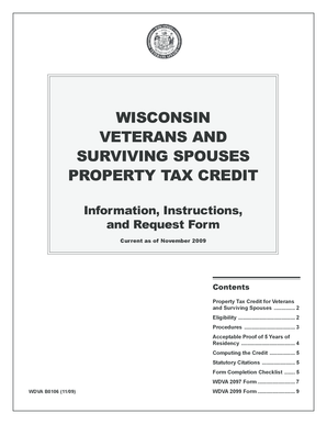 Wisconsin Veterans and Surviving Spouses Property Tax Credit Form