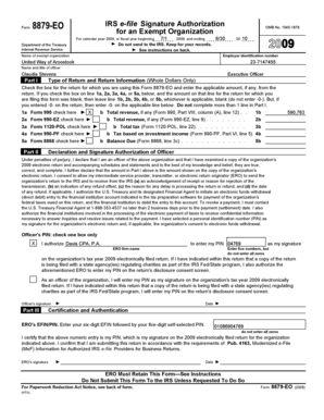 IRS e-file Signature Authorization Form 8879-EO