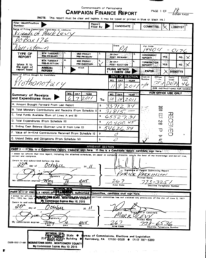 Pennsylvania Campaign Finance Report