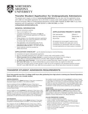 Transfer Student Application for Undergraduate Admissions