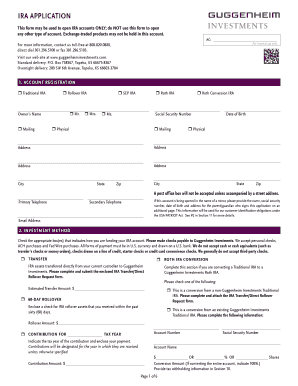 Guggenheim Investments IRA Application Form