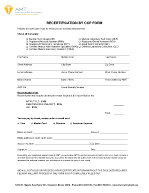 Recertification by CCP Form