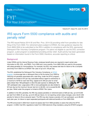 IRS Form 5500 Compliance and Penalty Relief