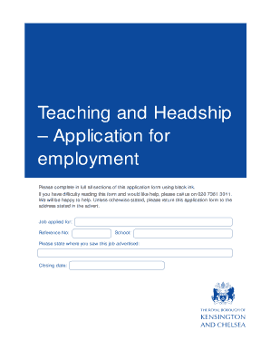 Teaching and Headship Application Form