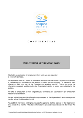 New Zealand Employment Application Form