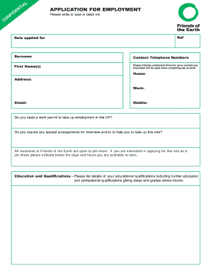 Application for Employment