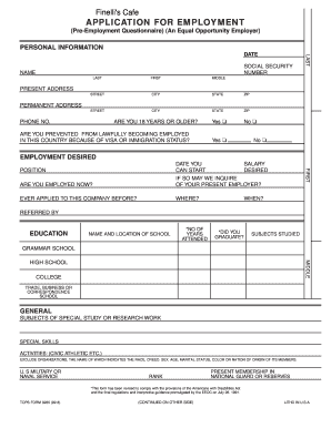 Application for Employment