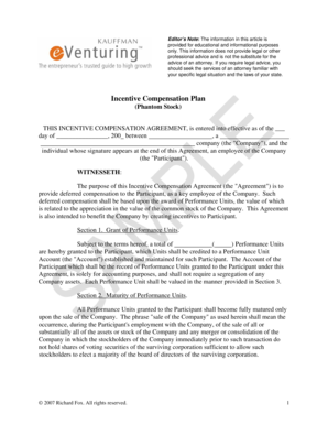 Incentive Compensation Agreement