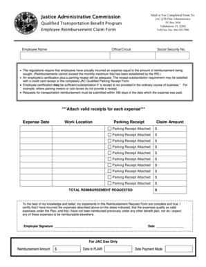 Florida Employee Transportation Reimbursement Form