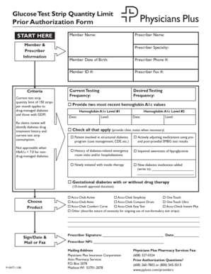 Glucose Test Strip Prior Authorization Form