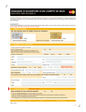 DEMANDE D’OUVERTURE D’UN COMPTE DE BASE