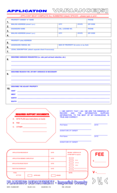 California Variance Request Form