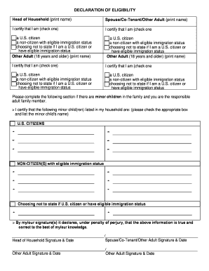 Declaration of Eligibility