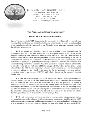 Tax Preparation Services Agreement