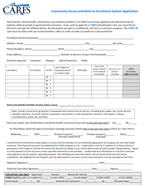 CARES Program Application Form